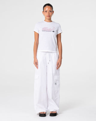 Woman wearing Star Seeker Mock Layer Tee in Ecru Marle