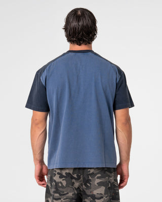 Man wearing Weagle Short Sleeve Tee in China Blue
