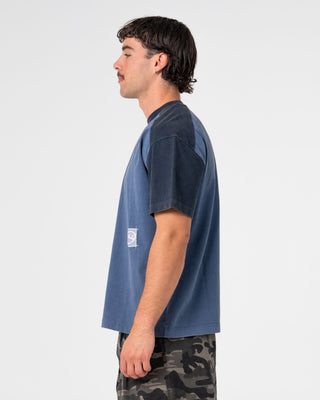 Man wearing Weagle Short Sleeve Tee in China Blue