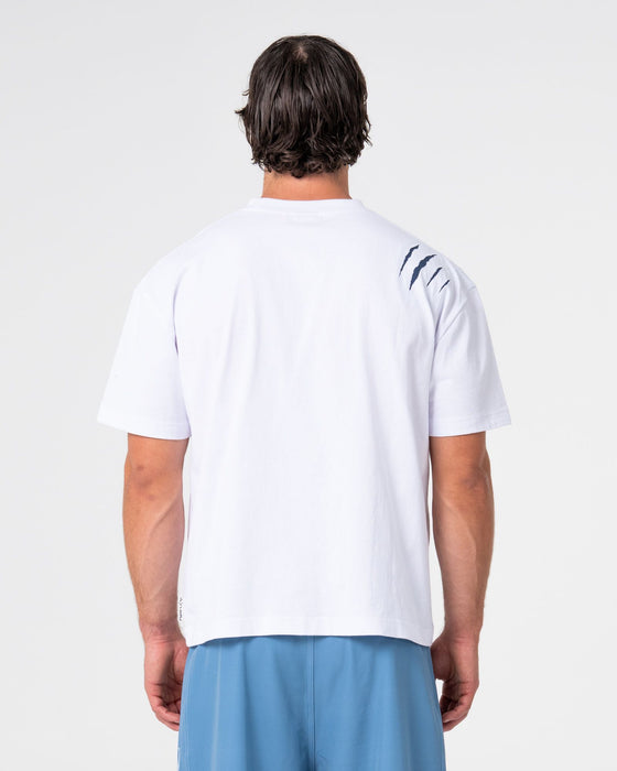 man-wearing-dragon-boosta-short-sleeve-tee-in-white