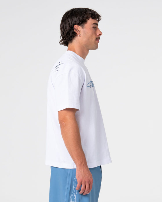 man-wearing-dragon-boosta-short-sleeve-tee-in-white