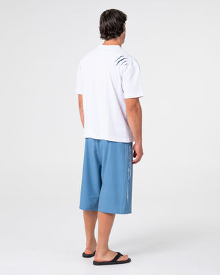 Man wearing Dragon Boosta Short Sleeve Tee in White