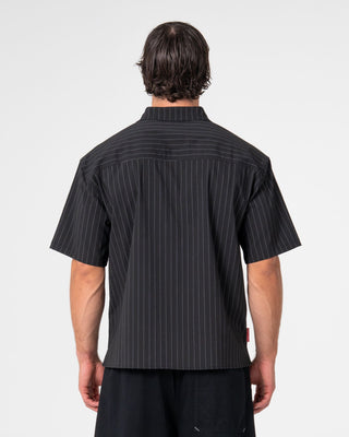 Man wearing Mystika Short Sleeve Shirt in Black