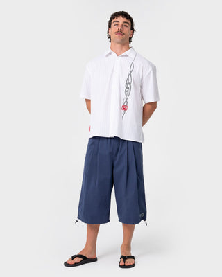 Man wearing Mystika Short Sleeve Shirt in White