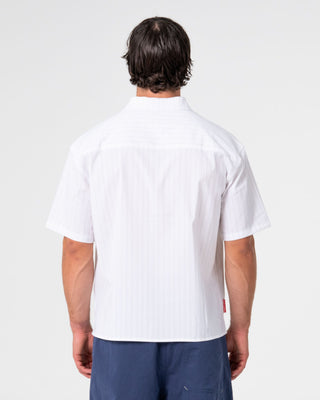 Man wearing Mystika Short Sleeve Shirt in White