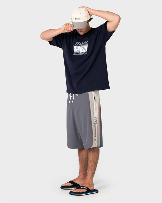 man-wearing-rusty-x-halco-24-boardshort-in-steel