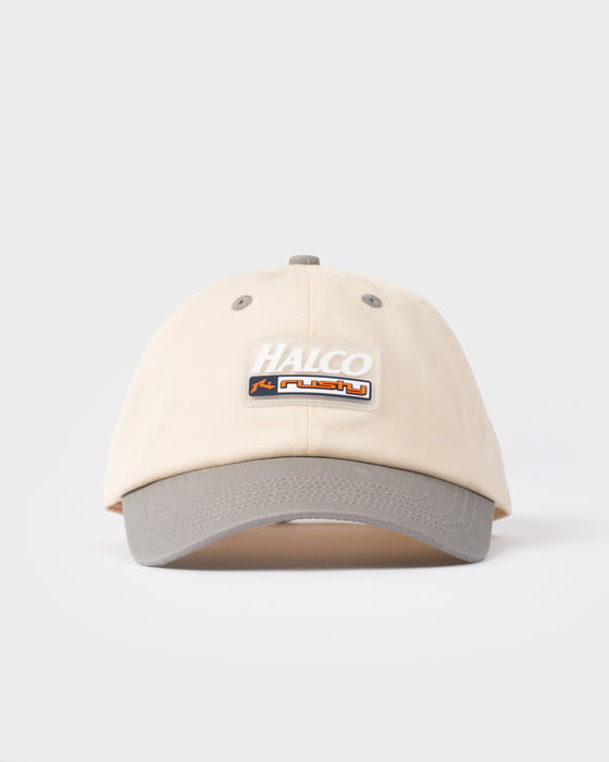rusty-x-halco-6-panel-cap-in-cream