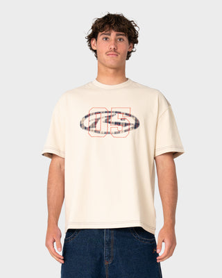 Model wearing Five In Da Pot Short Sleeve Tee in Cream