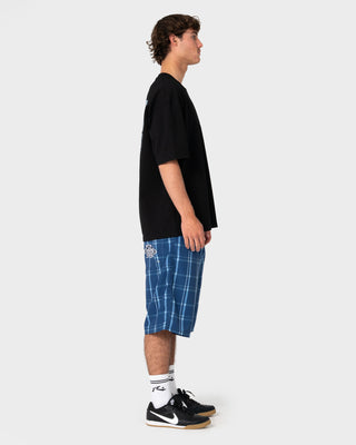 Model wearing King Waves Kill Short Sleeve Tee in Black