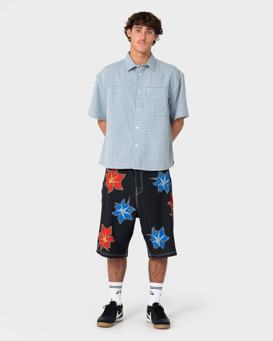 model-wearing-two-squared-short-sleeve-shirt-in-china-blue