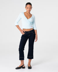 Rusty x With Adaline Naomi Deep Vee 3/4 Sleeve Top