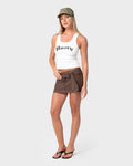 Rear View Low Rise Mini Skirt