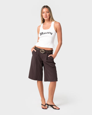 Woman Wearing Zoe Tank in White