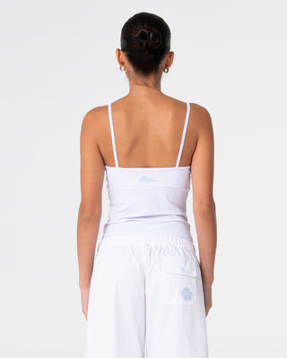 Woman wearing Real Time Fitted Tank in Off White