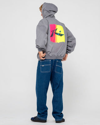 Man wearing Heritage Hoodie in Washed Grey