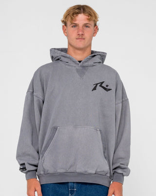 Man wearing Heritage Hoodie in Washed Grey