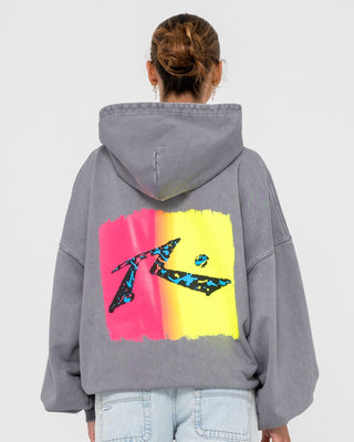 Man wearing Heritage Hoodie in Washed Grey