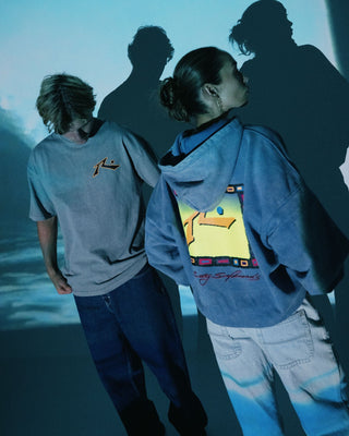 Man wearing Snow Hoodie in Blue