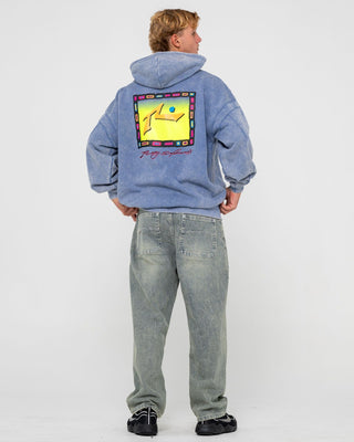 Man wearing Snow Hoodie in Blue