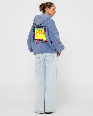 Man wearing Snow Hoodie in Blue