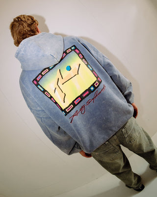 Man wearing Snow Hoodie in Blue