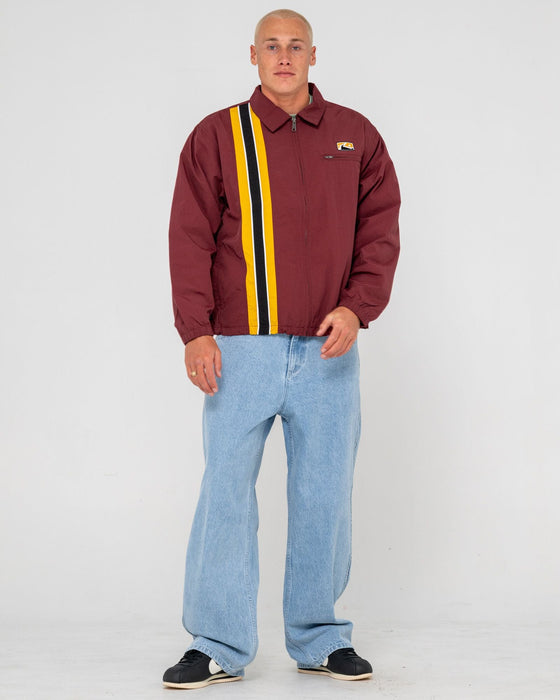 man-wearing-concealer-shell-jacket-in-burgundy