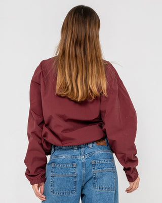 Man wearing Concealer Shell Jacket in Burgundy