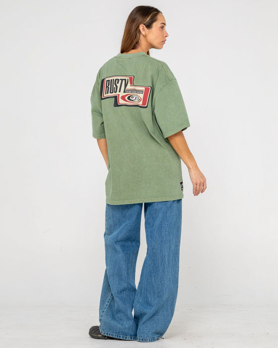man-wearing-sleds-n-threads-short-sleeve-tee-in-oil-green
