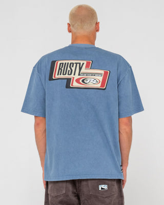 Man wearing Sleds N Threads Short Sleeve Tee in Real Teal