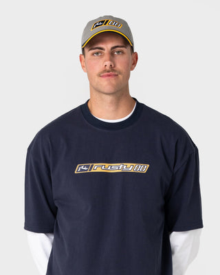 Mens Millenium 6 Panel Cap in Navy Blue