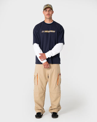 Mens Millenium 6 Panel Cap in Navy Blue