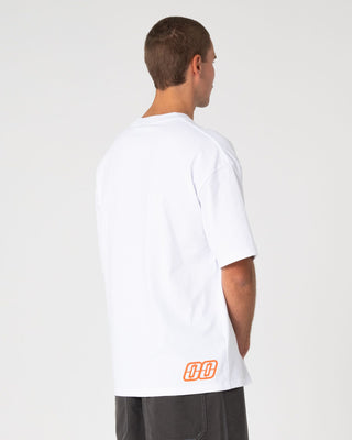 Man wearing Millennium Short Sleeve Tee in White