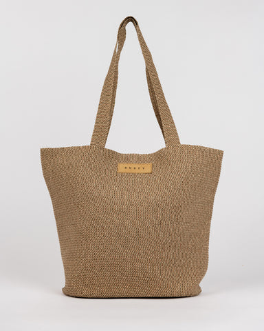 Womans Gisele Straw Beach Bag in Copper / Sage