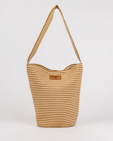 Womans Brighton Straw Beach Bag in Natural / Caramel