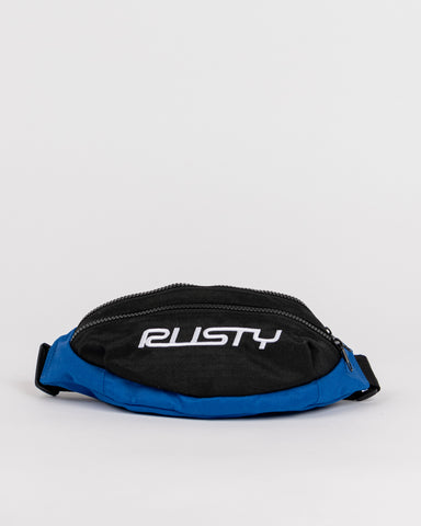 Mens Blur Crossbody Bag in Black / Royal Blue