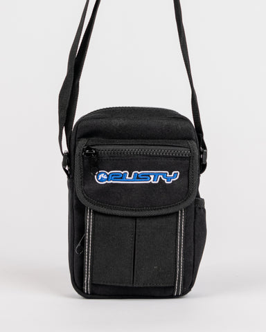 Mens Stringer Crossbody Bag in Black