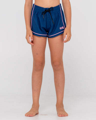 Girl wearing Crank Boardshort Girls in Navy