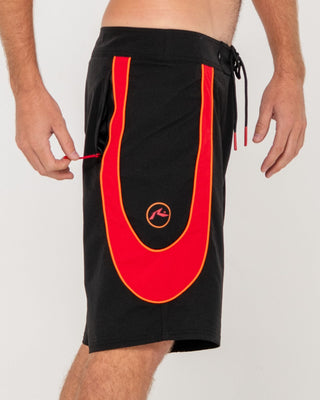 Man wearing Charger Boardshort in Black