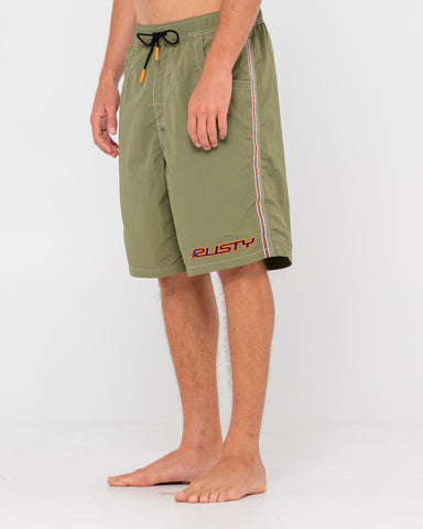 Man wearing Flip Daddy Boardshort in Savanna