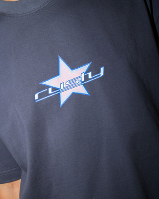 Woman wearing Star Burst Tee Dress in Coal