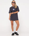 Star Burst Graphic T Shirt Dress