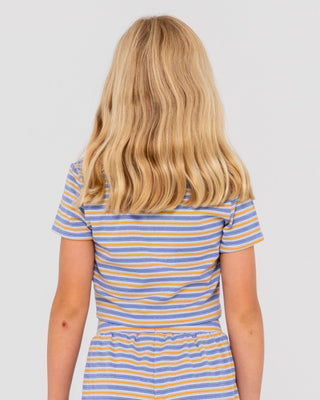 Girl wearing Camila Stripe Top Girls in Yonder Blue