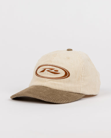 Mens Orbit Cord Six Panel Cap in Oatmeal