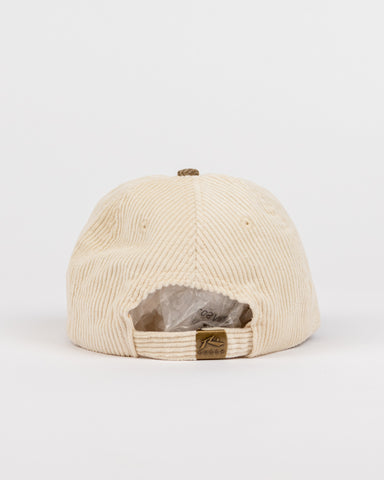 Mens Orbit Cord Six Panel Cap in Oatmeal