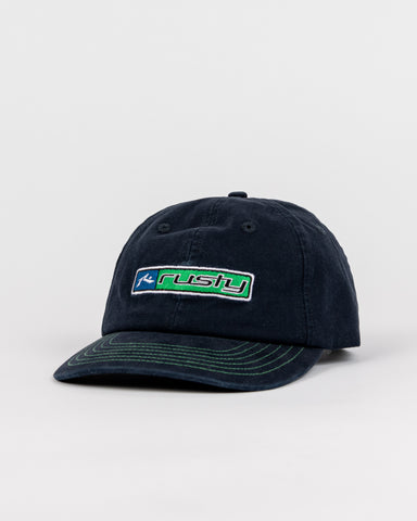 Mens Hi-vis Six Panel Snapback Cap in Navy Blue