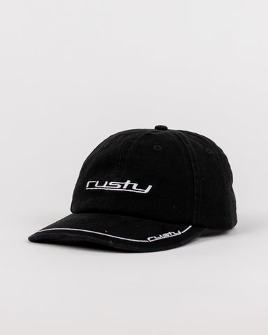 Mens Loose Unit Six Panel Snapback Cap in Black