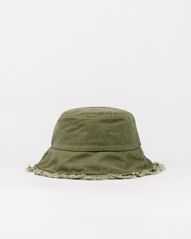 Girls Glimmer Bucket Hat Girls in Army Green