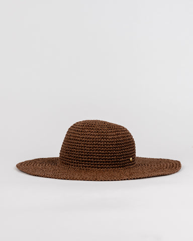 Womans Romance Straw Hat in Chocolate