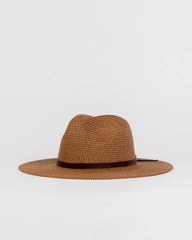 Womans Gisele Straw Hat in Choc / Honey