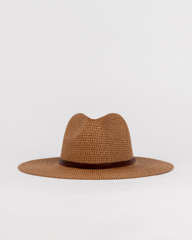 Womans Gisele Straw Hat in Choc / Honey